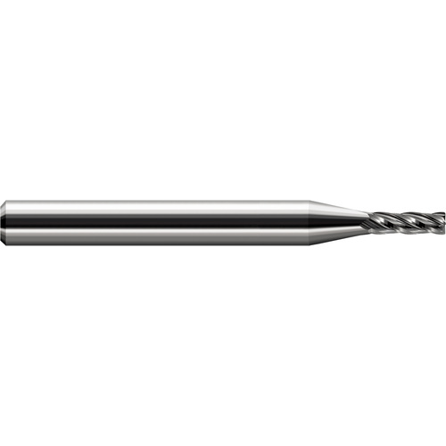 Miniature End Mills - Stub & Standard - 0.0900″ Cutter Diameter × 0.0150″ (1/64″) Radius × 0.2700″ Length of Cut Carbide Corner Radius End Mill, 2 Flutes